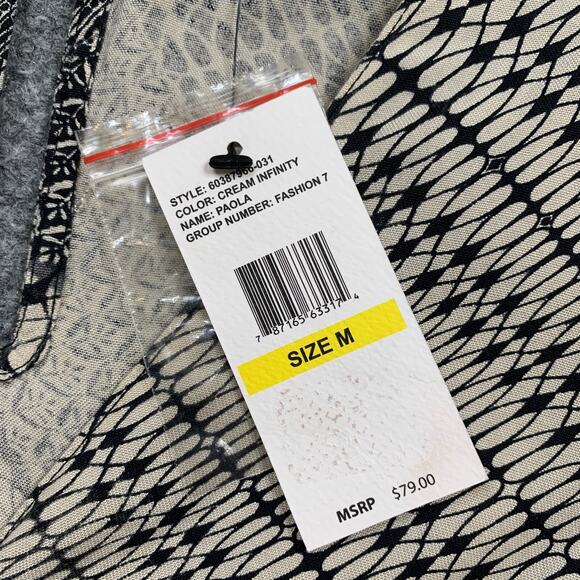 Jessica Simpson Romper Womens M Medium Cream Black Paola Fringe Tassel Flap - Picture 6 of 16